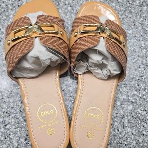 Coco Women's Brown Slide Sandals